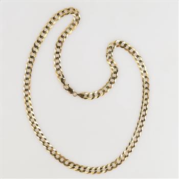 IMD 14kt Gold Flat Curb Link Chain Necklace
