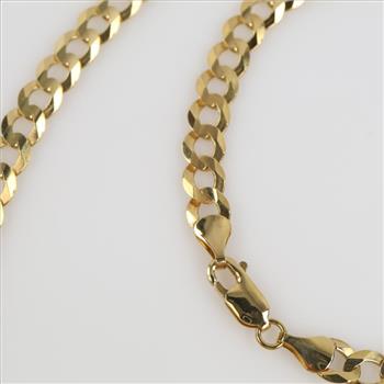 IMD 14kt Gold Flat Curb Link Chain Necklace