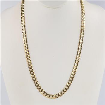 IMD 14kt Gold Flat Curb Link Chain Necklace