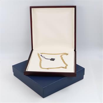 IMD 14kt Gold Flat Curb Link Chain Necklace