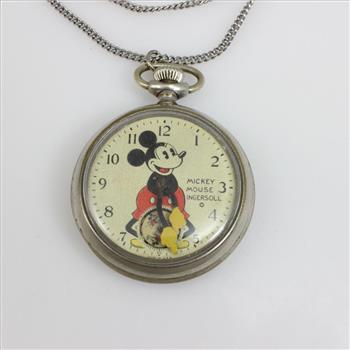 Ingersoll Vintage 1930s Mickey Mouse Pocket Watch