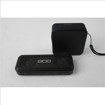 Insignia Portable Speaker, 808 XS Wireless Speaker, And Sony Headphones, 3 Pieces