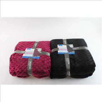Interiors By Design Queen Plush Blankets, 2 Pieces
