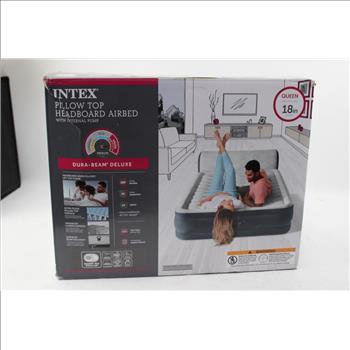 Intex Pillow Top Headboard Airbed, Queen