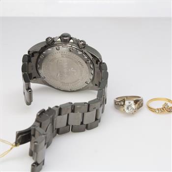 Invicta Pro-Diver Watch And 2 Costume Rings