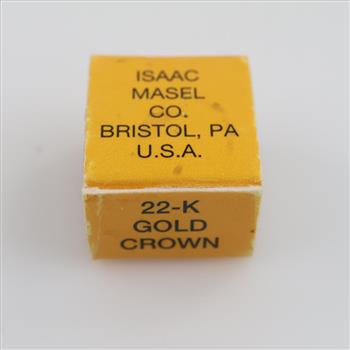 Isaac Masel Co. 22kt Gold Dental Crown