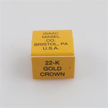 Isaac Masel Co. 22kt Gold Dental Crown