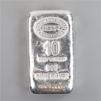 Istanbul Gold Refinery Fine Silver 10 Troy Oz Bar