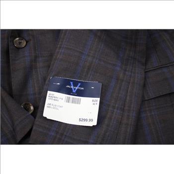 Jack Victor Elite Plaid Wool Slim Coat, Size 42R