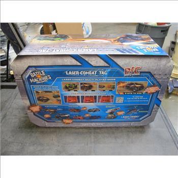 Jada Battle Machines Radio Control Laser Combat Tag R/C Set; '10 Chevy Silverado Vs. '09 Ford F-350