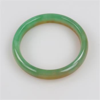 Jade Green & Brown Slip-On Bangle Bracelet