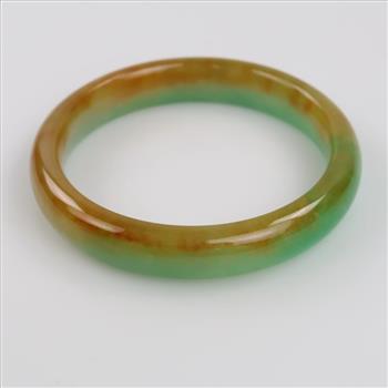 Jade Green & Brown Slip-On Bangle Bracelet