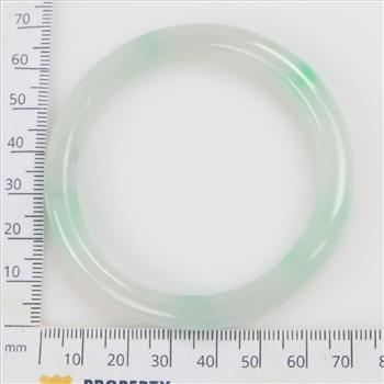 Jade Green & White Slip-On Bangle Bracelet