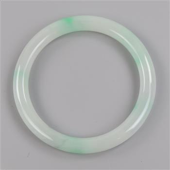Jade Green & White Slip-On Bangle Bracelet