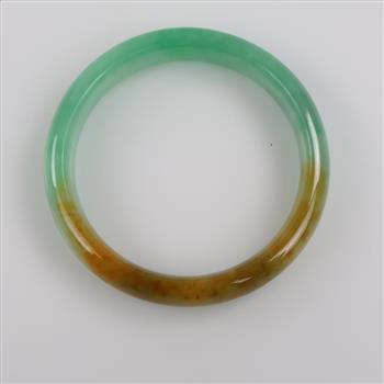 Jade Green-Brown Slip On Bangle Bracelet