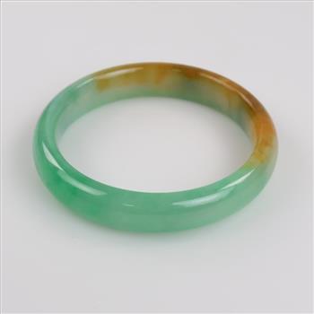 Jade Green-Brown Slip On Bangle Bracelet
