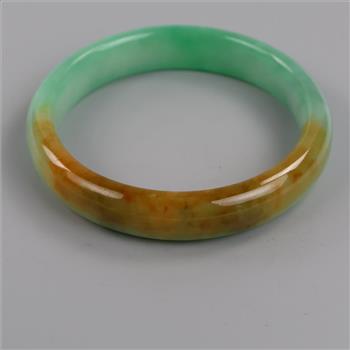 Jade Green-Brown Slip On Bangle Bracelet