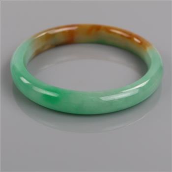 Jade Green-Brown Slip-On Bangle Bracelet