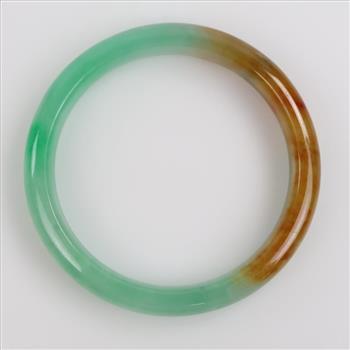 Jade Green-Brown Slip-On Bangle Bracelet