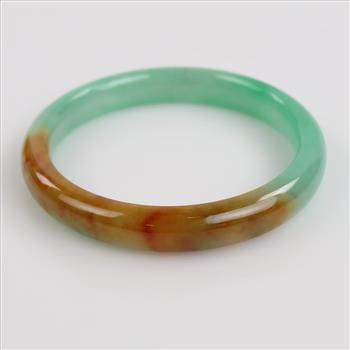 Jade Green-Brown Slip-On Bangle Bracelet