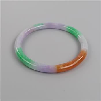 Jade Green-Lavender-White-Brown Slip-On Bangle Bracelet