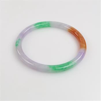 Jade Green-Lavender-White-Brown Slip-On Bangle Bracelet