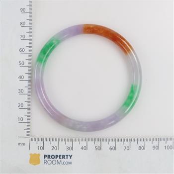 Jade Green-Lavender-White-Brown Slip-On Bangle Bracelet