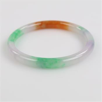 Jade Green-Lavender-White-Brown Slip-on Bangle Bracelet