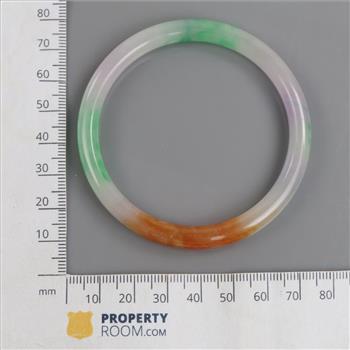 Jade Green-Lavender-White-Brown Slip-on Bangle Bracelet