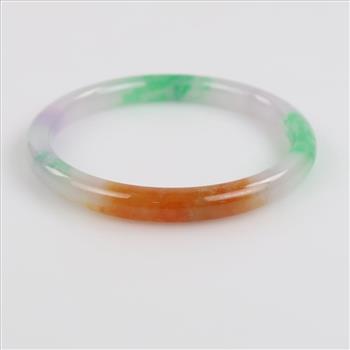 Jade Green-Lavender-White-Brown Slip-on Bangle Bracelet