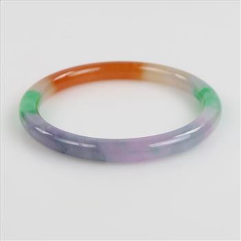 Jade Green-Lavender-White-Yellow-Brown Slip-on Bangle Bracelet