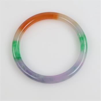 Jade Green-Lavender-White-Yellow-Brown Slip-on Bangle Bracelet