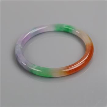 Jade Green-Lavender-White-Yellow-Brown Slip-on Bangle Bracelet