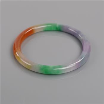Jade Green-Lavender-White-Yellow-Brown Slip-on Bangle Bracelet