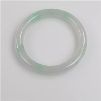 Jade Green-White Slip On Bangle Bracelet