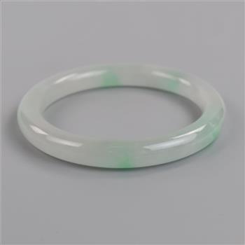 Jade Green-White Slip On Bangle Bracelet