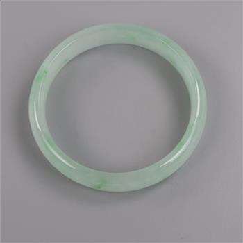 Jade Green-White Slip On Bangle Bracelet