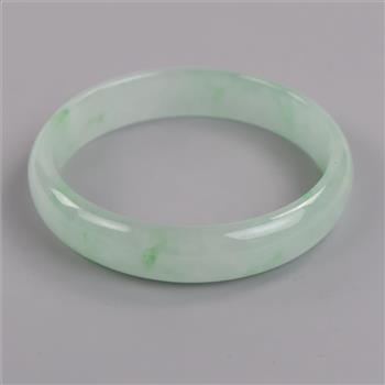 Jade Green-White Slip On Bangle Bracelet