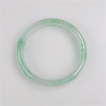 Jade Green-White Slip-On Bangle Bracelet