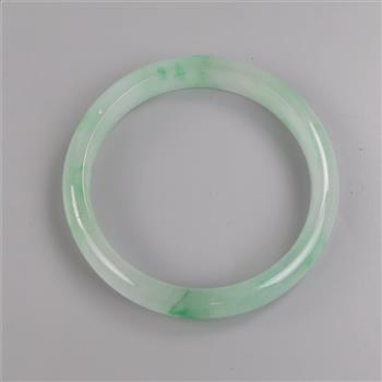 Jade Green-White Slip-On Bangle Bracelet
