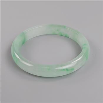 Jade Green-White Slip-On Bangle Bracelet