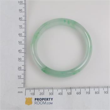 Jade Green-White Slip-On Bangle Bracelet