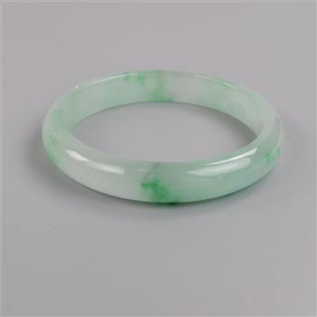 Jade Green-White Slip-On Bangle Bracelet
