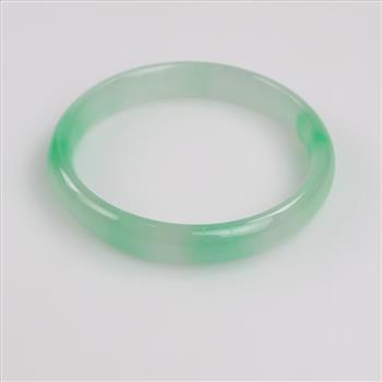 Jade Green-White Slip-On Bangle Bracelet
