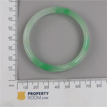 Jade Green-White Slip-On Bangle Bracelet