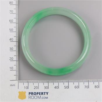 Jade Green-White Slip-On Bangle Bracelet