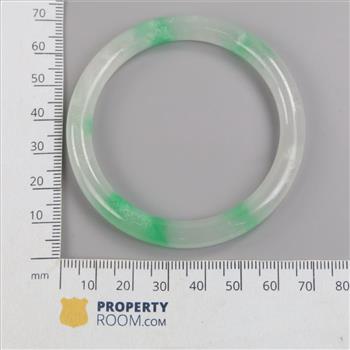 Jade Green-White Slip-On Bangle Bracelet