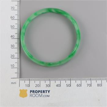 Jade Green-White Slip-On Bangle Bracelet