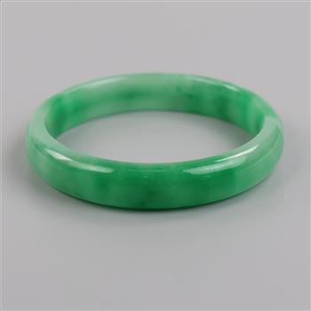 Jade Green-White Slip-On Bangle Bracelet
