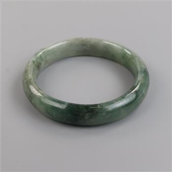 Jade Green-White Slip-On Bangle Bracelet